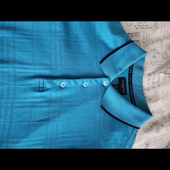 Burberry Other - Burberry Ocean Blue Check Long Sleeve Polo Shirt